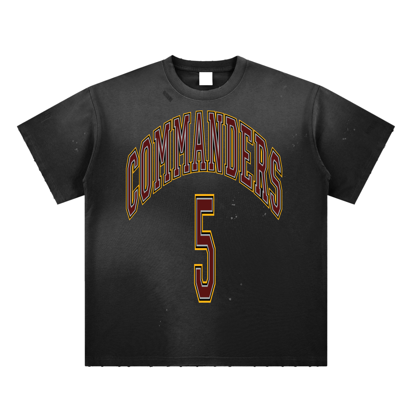 DG " Original Commander  " Hand-Frayed Sunfade Paint Splatter T-Shirt