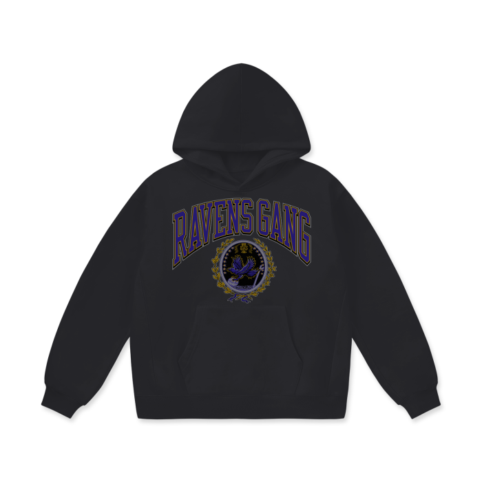 DG " University Ravens Gang " Oversize Heavyweight Fleece Hoodie