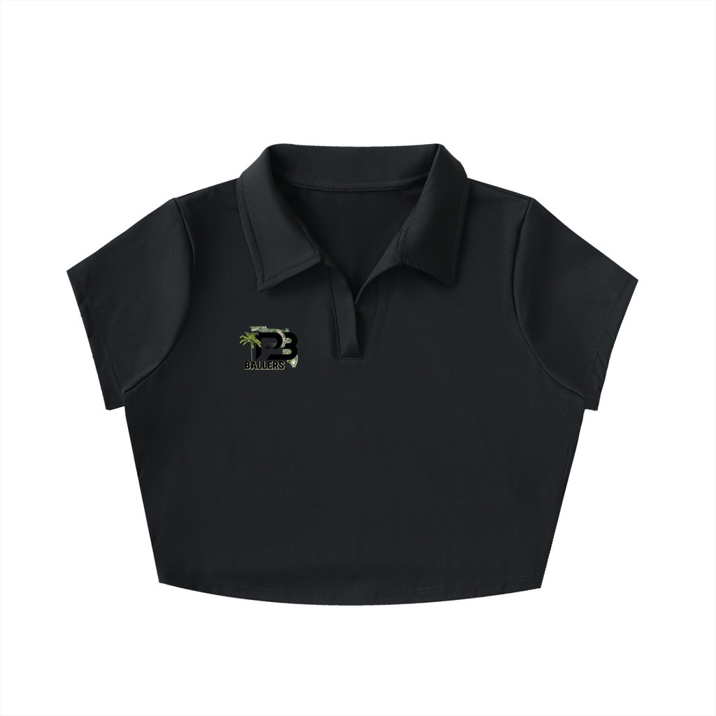DG " Palm Beach Ballers " V-Neck Women Lapel Crop Top