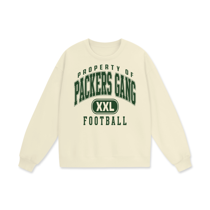 DG " Double XL Packers Gang " Streetwear Unisex Heavyweight Drop Shoulder Oversized Sweatshirt