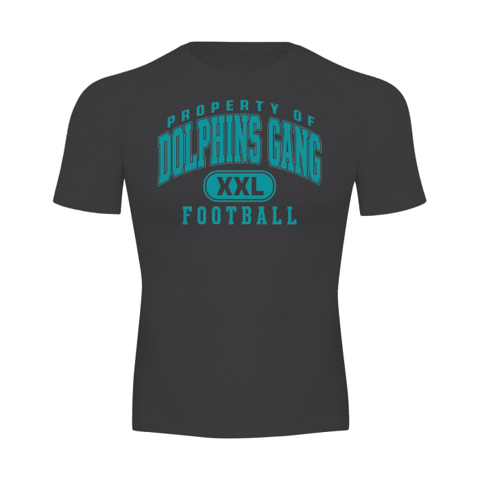 DG " Double XL Dolphins Gang " Men's Raglan Sleeve Sports Tee