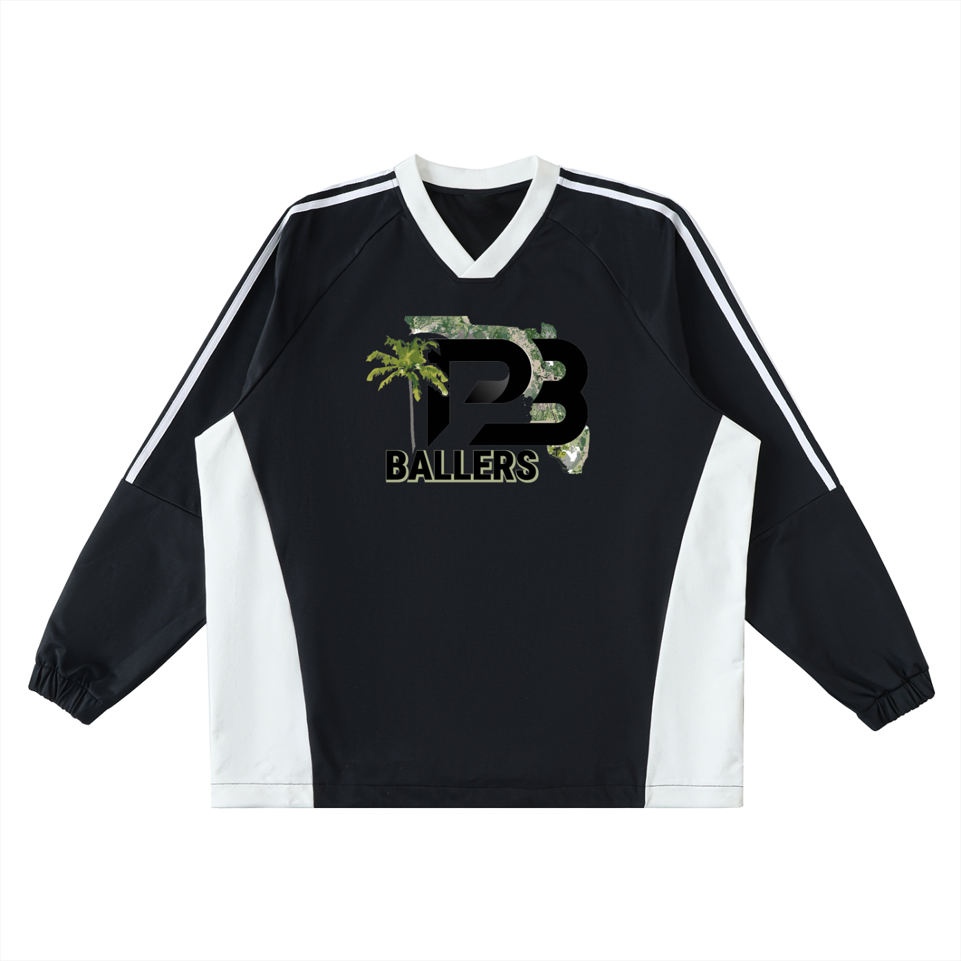 DG " Palm Beach Ballers " Color-Block V-Neck Long-Sleeve T-Shirt