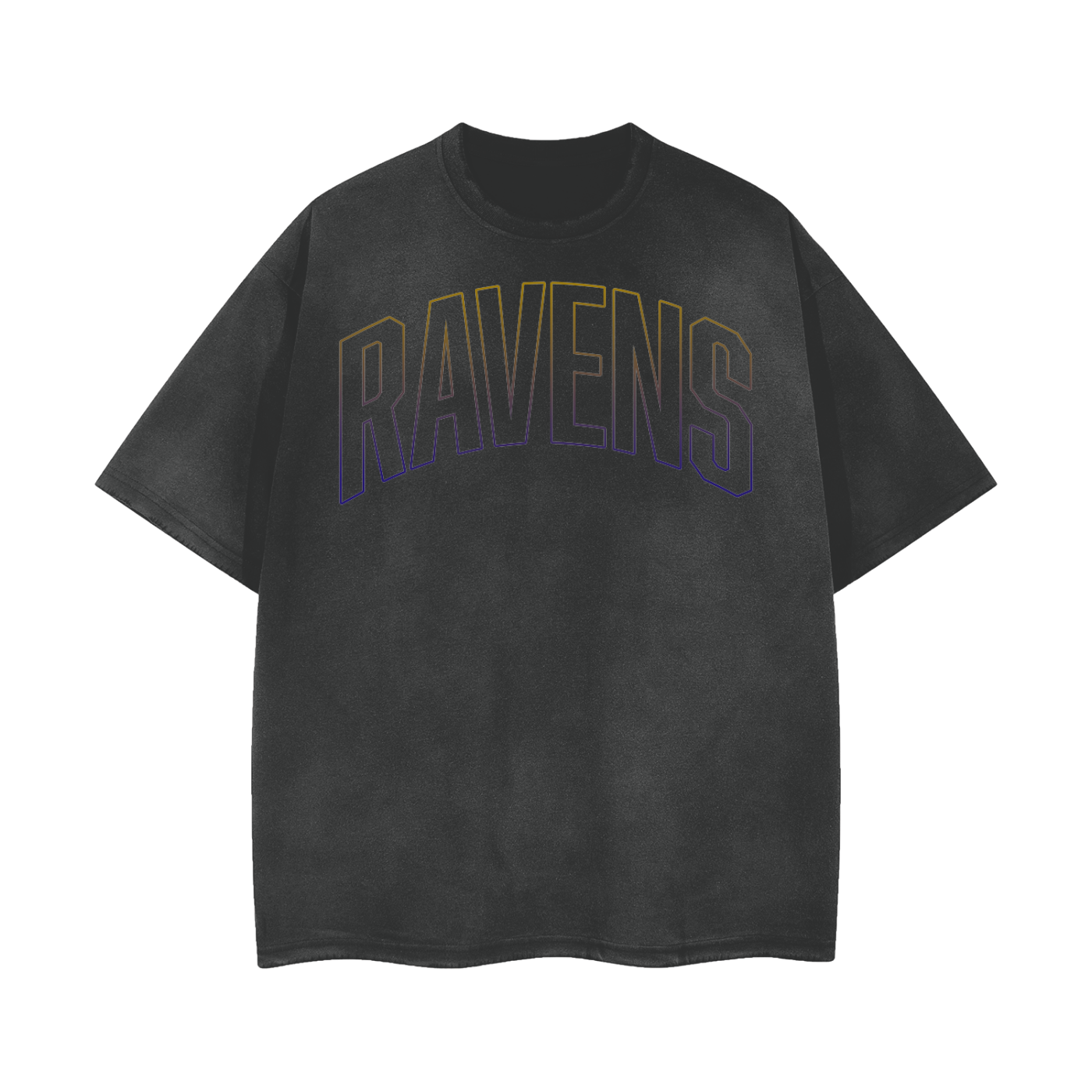 DG " Baltimore Ravens Transparency " Vintage Wash Frayed T-Shirt - 260 GSM
