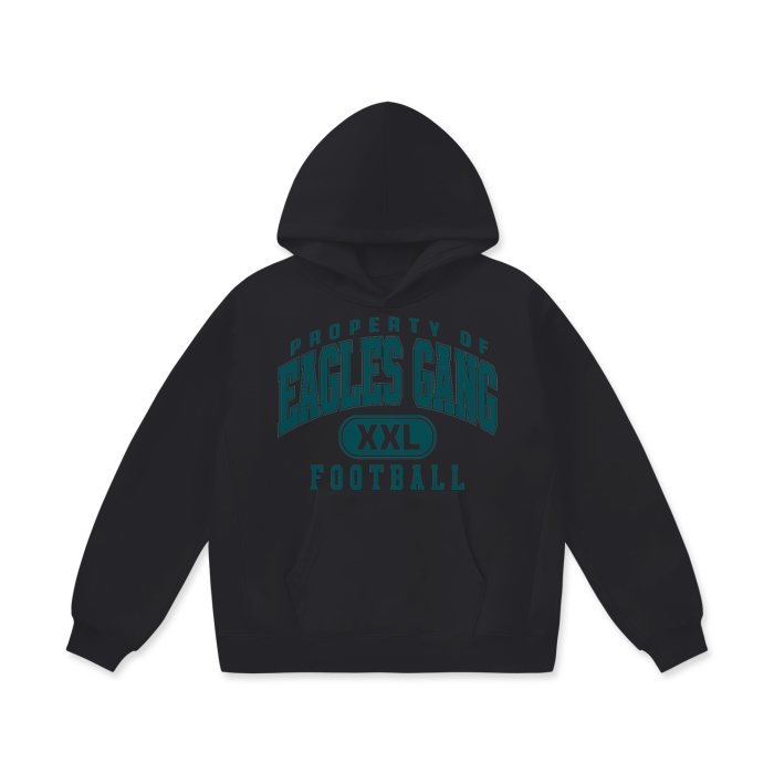 DG " Double XL Eagles Gang " Oversize Heavyweight Fleece Hoodie