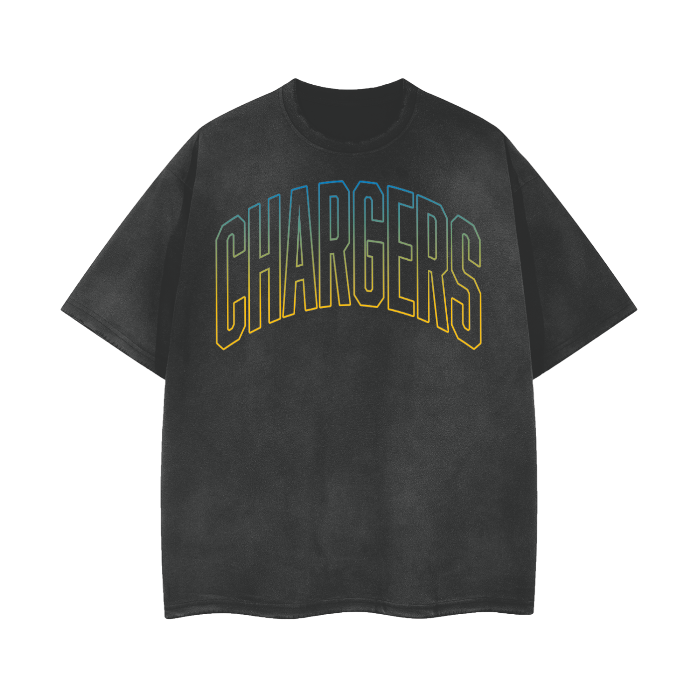 DG " Los Angeles Chargers Transparency " Vintage Wash Frayed T-Shirt - 260 GSM