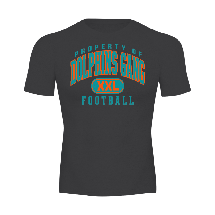 DG " Double XL Dolphin Gang " Men's Raglan Sleeve Sports Tee