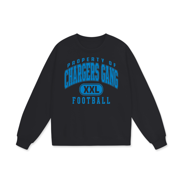 DG " Double XL Chargers Gang " Streetwear Unisex Heavyweight Drop Shoulder Oversized Sweatshirt