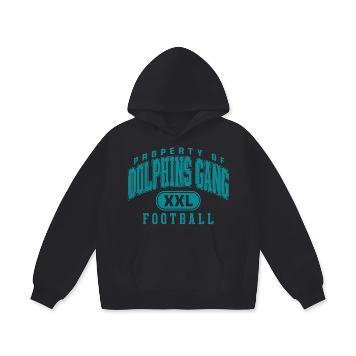 DG " Double XL Dolphins Gang "Oversize Heavyweight Fleece Hoodie