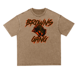 DG " Browns Gang " Heavyweight  Oversize Acid Wash Tee