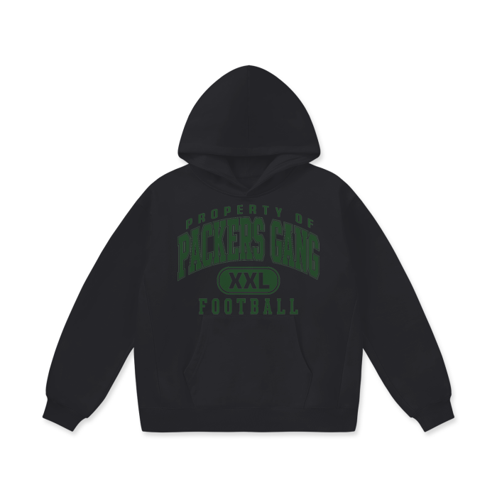 DG " Double XL Packers Gang " Oversize Heavyweight Fleece Hoodie