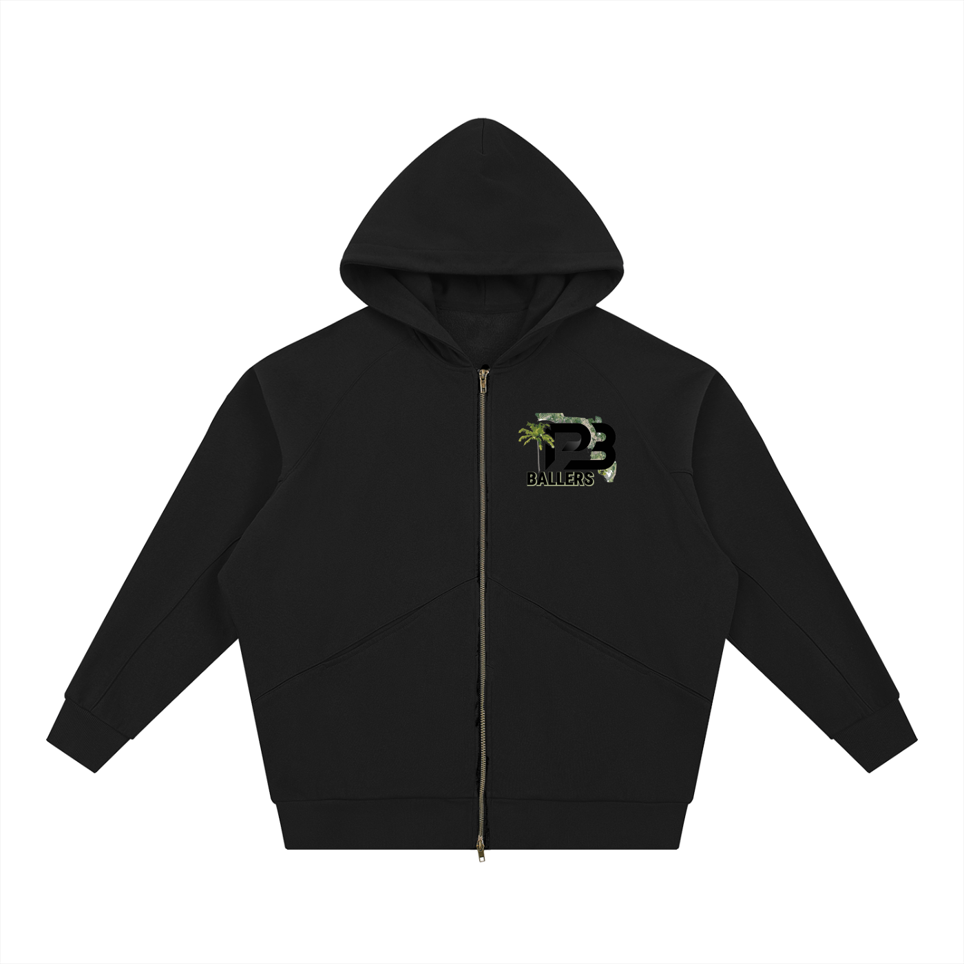 DG " Palm Beach Ballers " Dolman Sleeve Zip-Through Fleece  Hoodie