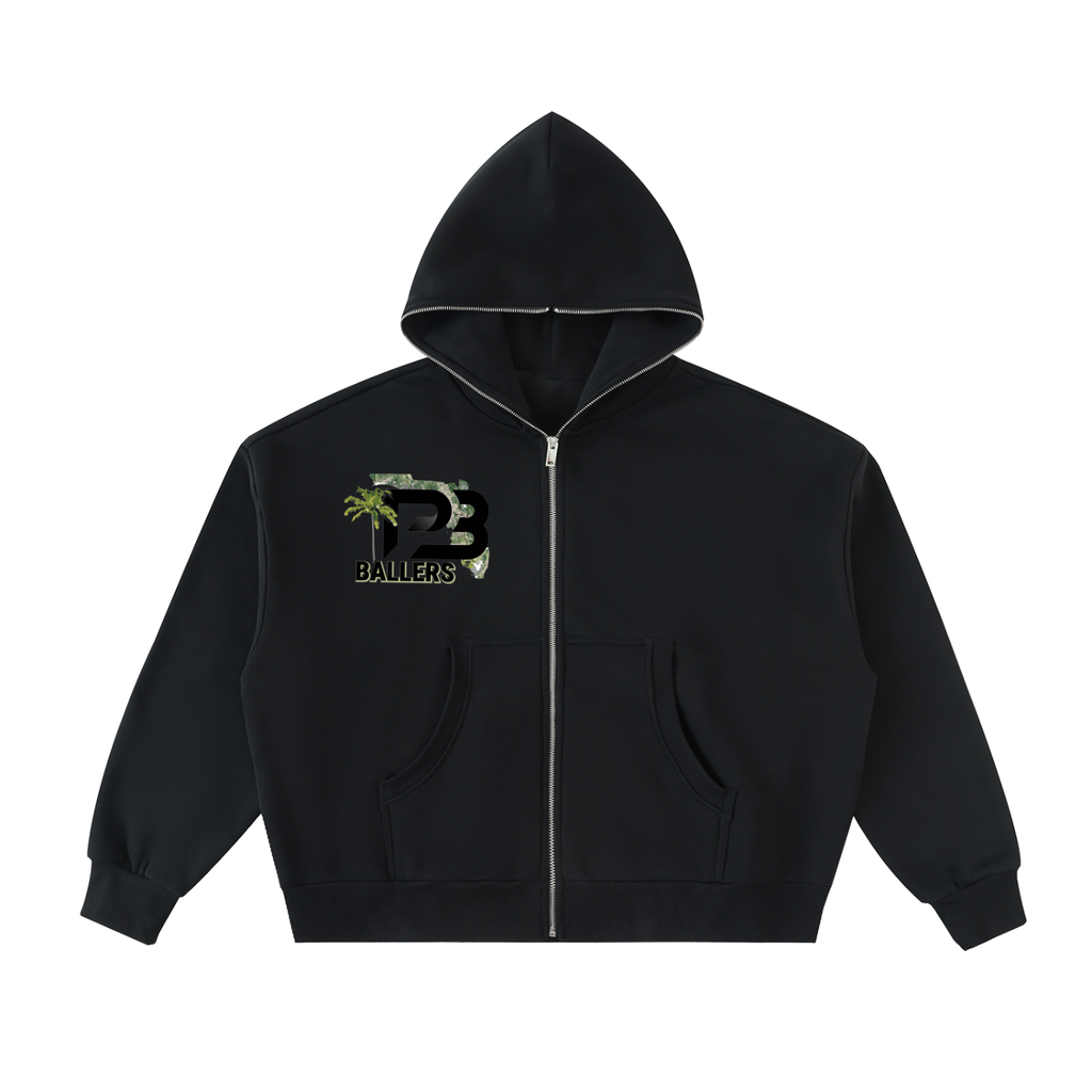 DG " Palm Beach Ballers " Fleeced Full-Zip Boxy Hoodie