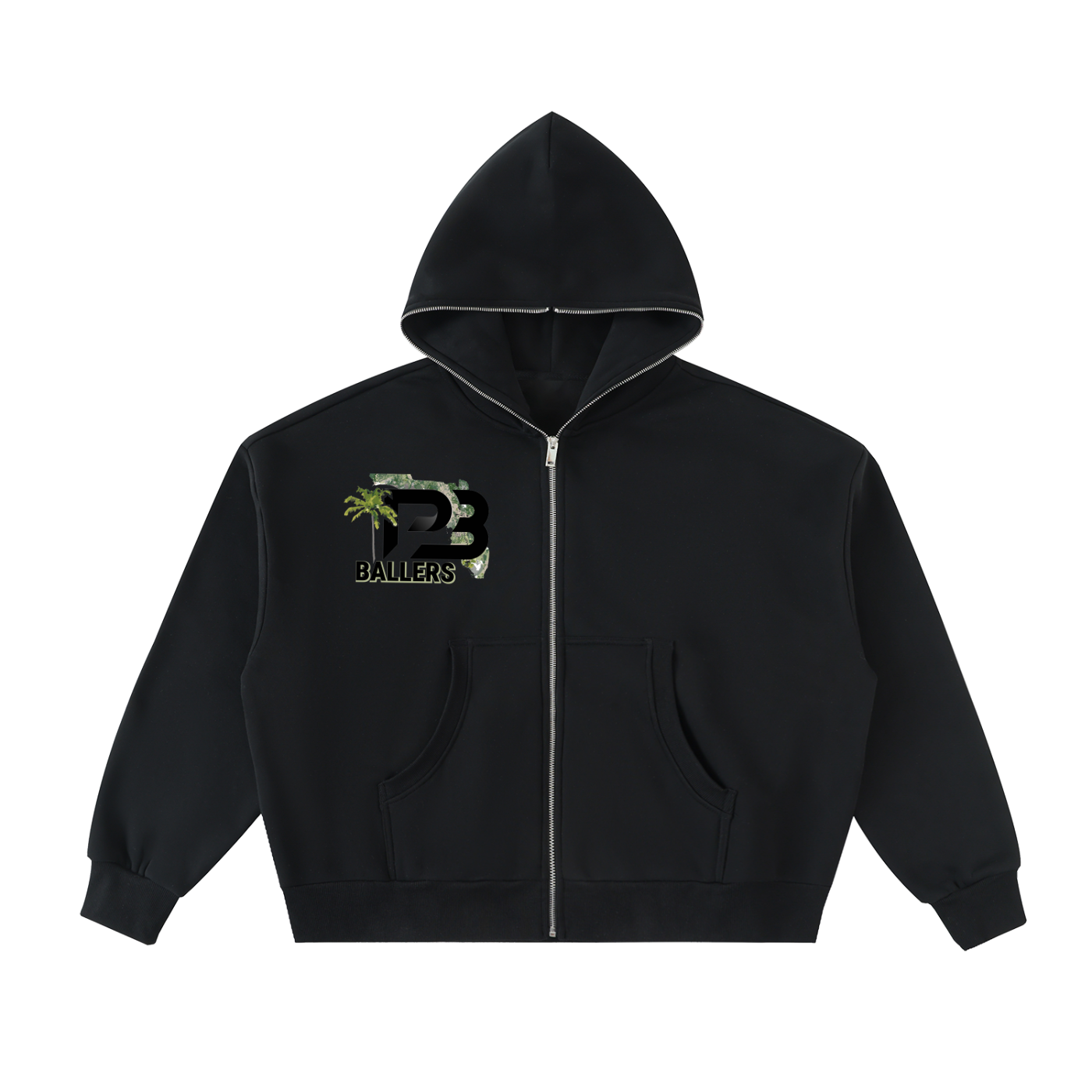 DG " Palm Beach Ballers " Fleeced Full-Zip Boxy Hoodie