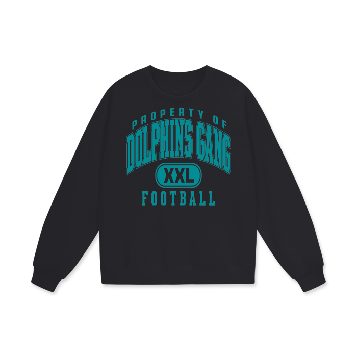 DG " Double XL Dolphins Gang " Streetwear Unisex Heavyweight Drop Shoulder Oversized Sweatshirt