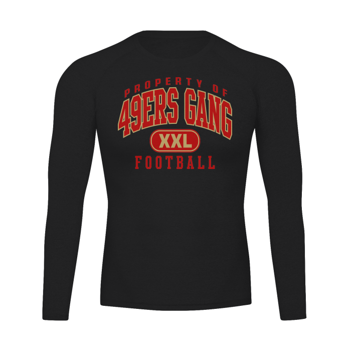 DG " Double XL 49ers Gang " Men's Raglan Long Sleeve Sports Tee