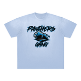 DG " Panthers Gang " Vintage Washed Shoulder & Body White Gradient on Aged Frayed T-Shirt