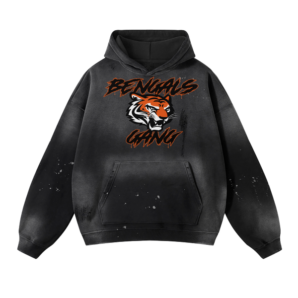 DG "Bengals Gang" Vintage Wash Frayed Fleece Hoodie