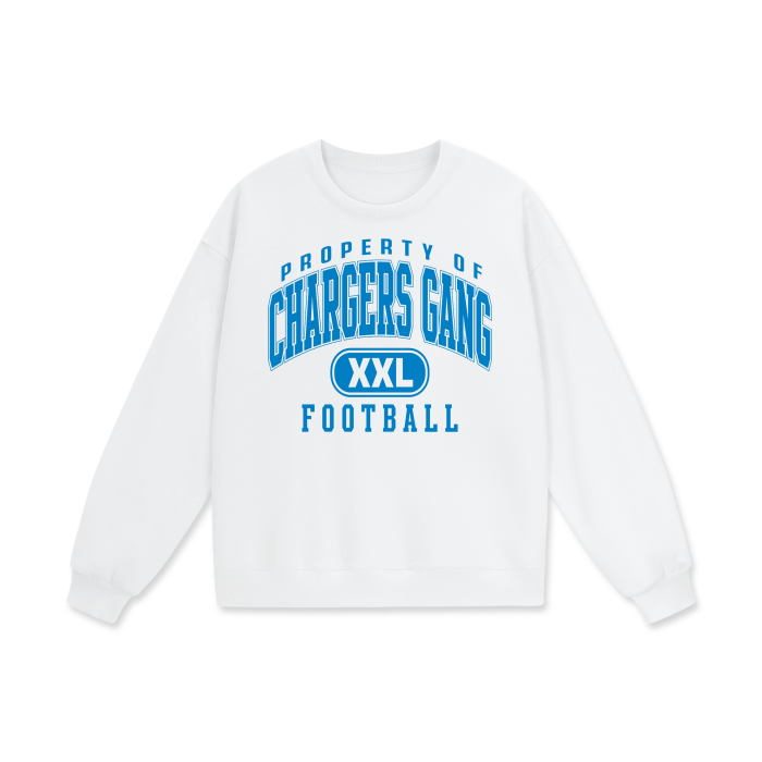 DG " Double XL Chargers Gang " Streetwear Unisex Heavyweight Drop Shoulder Oversized Sweatshirt