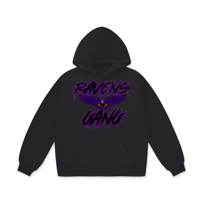 DG " Ravens Gang " Oversize Heavyweight Fleece Hoodie