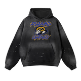 DG " Rams Gang " Vintage Wash Frayed Fleece Hoodie