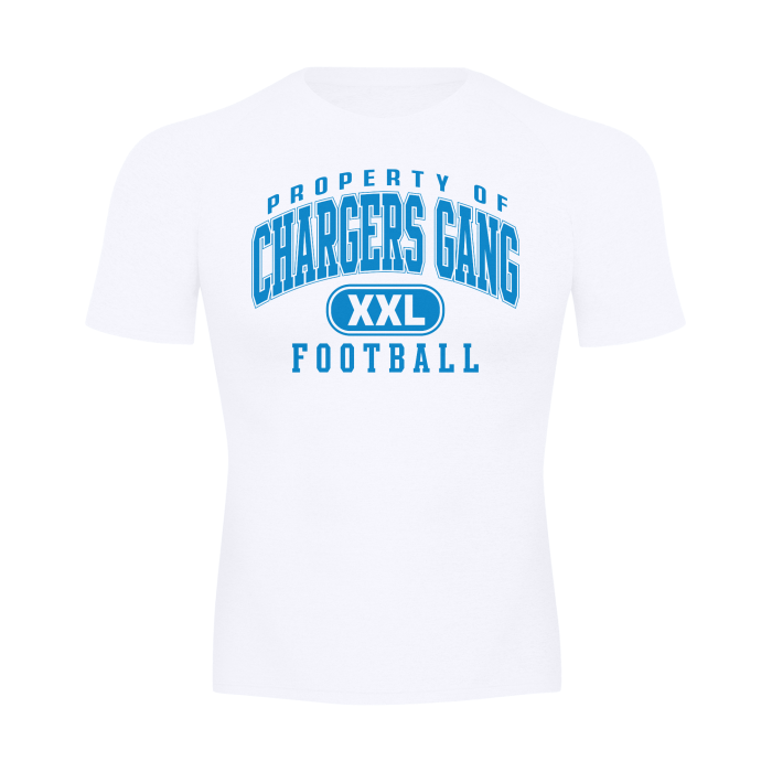 DG " Double XL Chargers Gang " Men's Raglan Sleeve Sports Tee