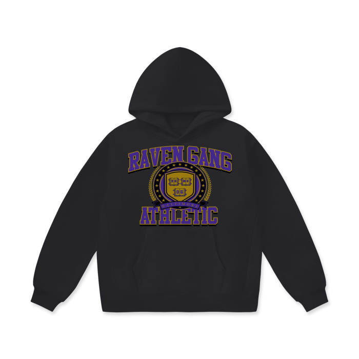 DG " Athletic ravens Gang " Oversize Heavyweight Fleece Hoodie